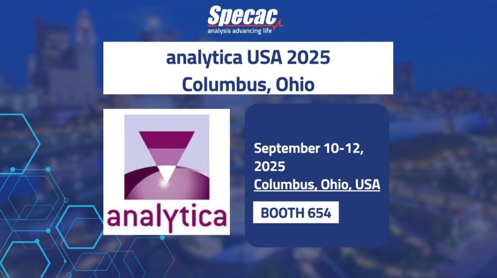 Specac is exhibiting at Analytica USA 2025, a new addition to the global Analytica trade fair series, running from the 10th to the 12th of September at the Greater Columbus Convention Center, Ohio. Visit us at Booth #654 to see how our spectroscopy and sample handling accessories support reliable results in laboratory workflows.
